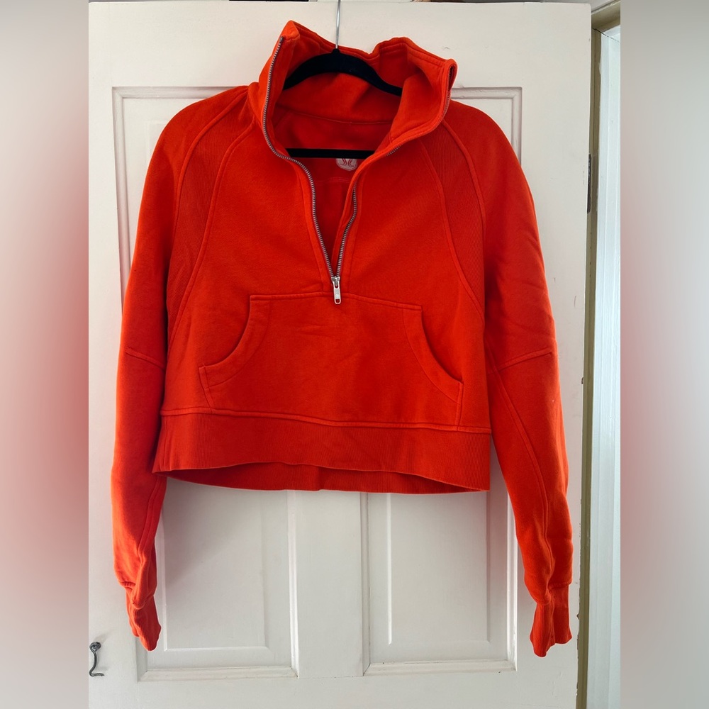 Women's Orange Half-Zip - Lululemon Cropped Scuba Hoodie